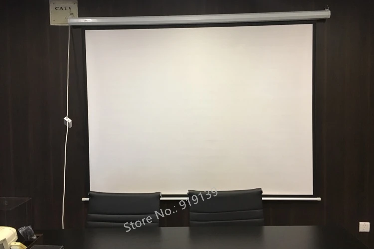 3D электрический проектор экран 100 дюймов 4:3 проекционный экран 80x60 дюймов Видимая зона для HD мультимедийный проектор кинотеатр школьный класс