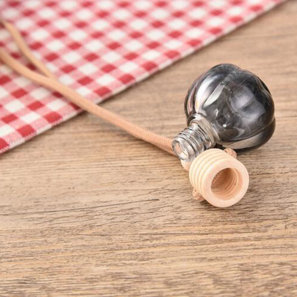 5 Pieces 10ml Empty Perfume Bottle Pendant Car Hanging Ornament Home Decor Round