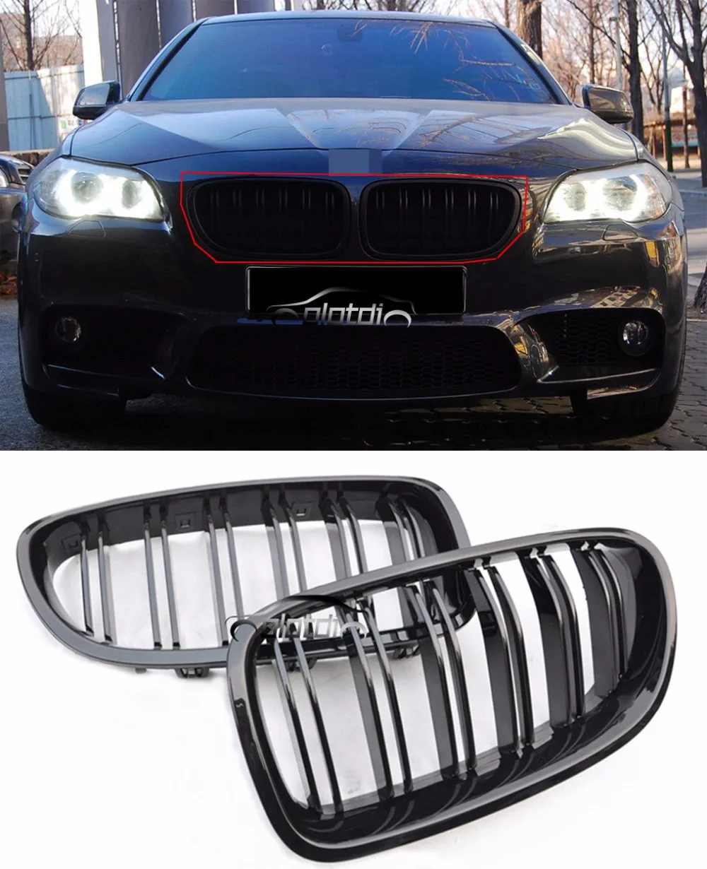 cheap OLOTDI Glossy Black 5 Series M Sport Grille Front Kidney Replacement Racing Grills for BMW F10