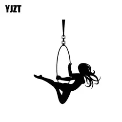 YJZT 10,9*13,7 см танцевальная сексуальная девушка мода черный/серебристый автомобиль стикер хороший дизайн покрытие тела виниловые наклейки