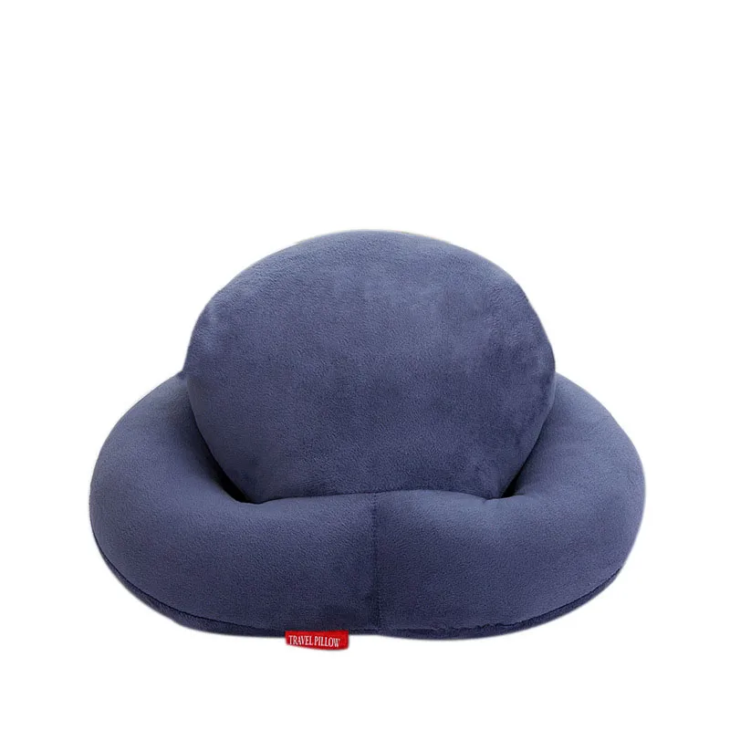 Офисная Подушка для сна, мягкая удобная подушка для шеи для самолета, путешествия, поезда, сна, подголовник, переносная плюшевая полипропиленовая хлопковая Подушка для сна - Цвет: Navy Blue Pillow