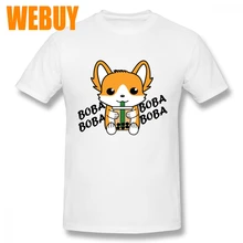 S-6XL Bubble tea Corgi Boba собака корги футболка стильная Homme Футболка мужская ретро короткий рукав горячая распродажа Новое поступление