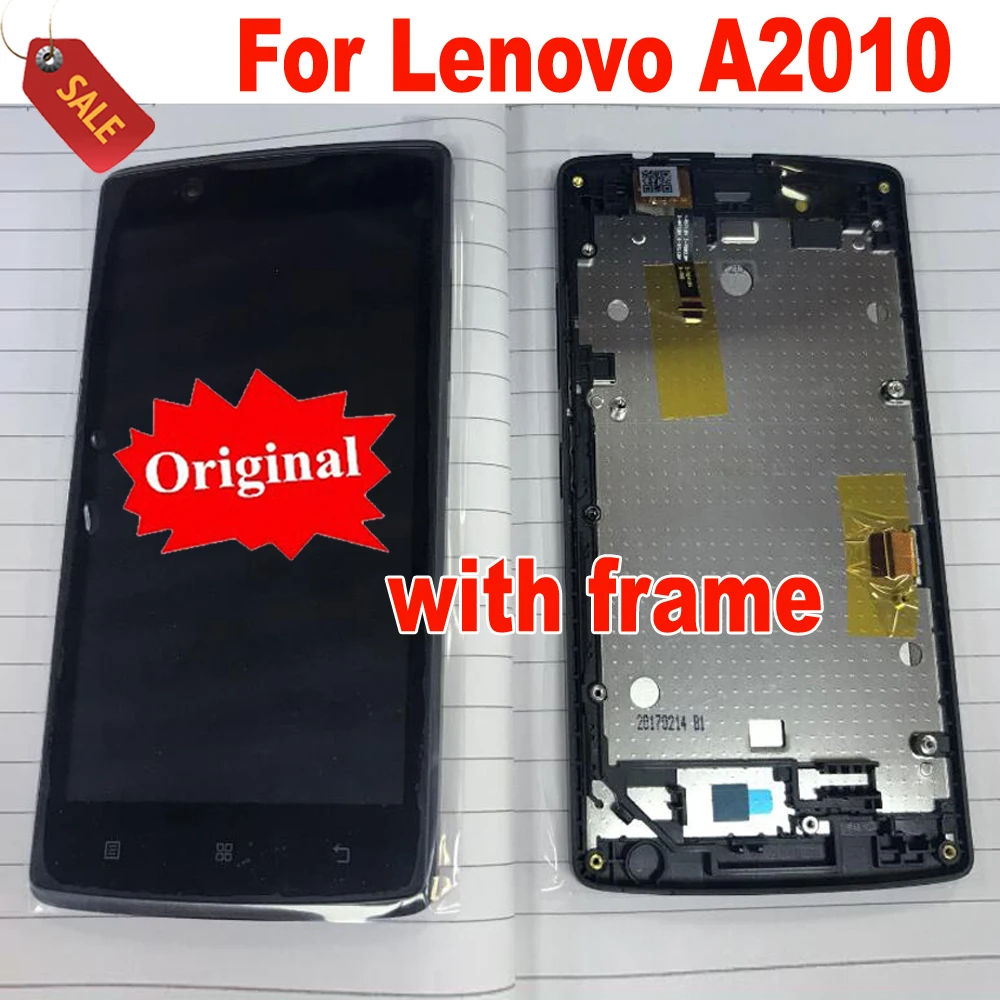 

Original New LCD Display Touch Screen Digitizer Assembly with Frame For Lenovo A2010 A2010-a Angus 2 Phone Replacement Parts