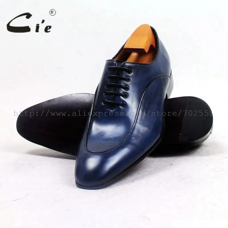 Cie круглые плоские, для пальцев на ногах patina синяя шнуровка легкая Кожаная подошва дышащая натуральная телячья кожа мужская обувь на заказ ox501