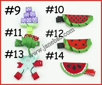 

free shipping300pcs sculpture hair clippie fruit hair clips summer hair bows ice cream watermelon pineapple cherry strawberry h