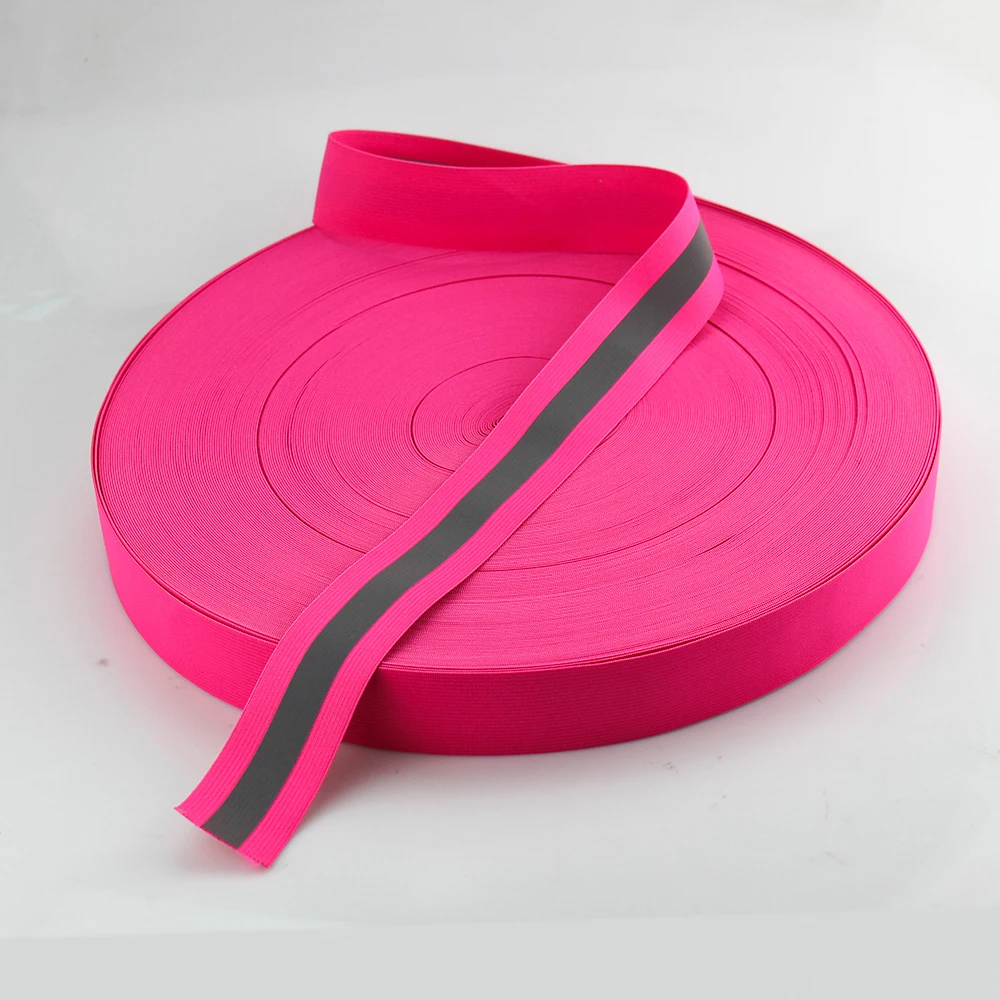 Safety Warning Tape Silver Reflective Elastic Tape Bands Cord Belt Fabric Wide 40mmx15mm x