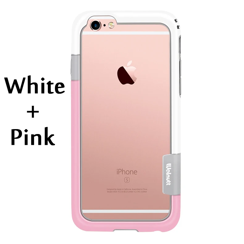 Для 6с плюс 5.5 дюймов 6 цветов Walnutt мягкие TPU защита для iPhone 6 - Цвет: White and Pink