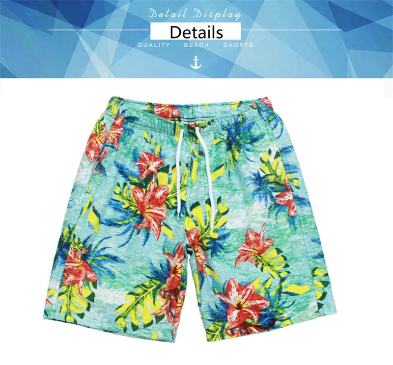 2019 New Shorts Men Hot Sale Casual Beach Shorts Printing Bottoms Elastic Waist Fashion Men Cotton Board shorts Plus Size 2XL