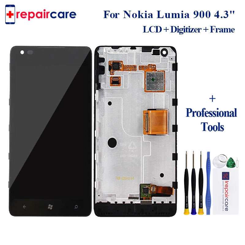 

For Microsoft for Nokia Lumia 900 N900 Touch Screen Digitizer Sensor Glass + LCD Display Panel Monitor Assembly with Frame
