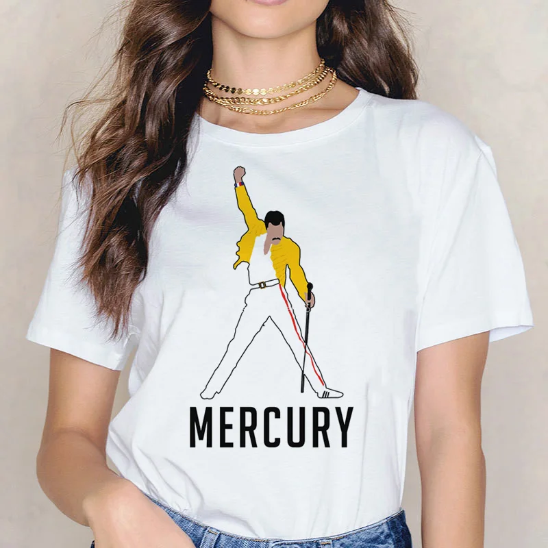 1402 Freddie Mercury футболка Ullzang Футболка женская хип-хоп новая футболка ulzzang queen Band Эстетическая Летняя Повседневная femme Graphic - Цвет: 1402