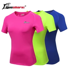 Солнцезащитные очки для велоспорта, быстросохнущая женские футболки для йоги спортивные штаны Тонкий футболка с коротким рукавом Фитнес высокая стрейч для бега, спортзала Джерси спортивный топ