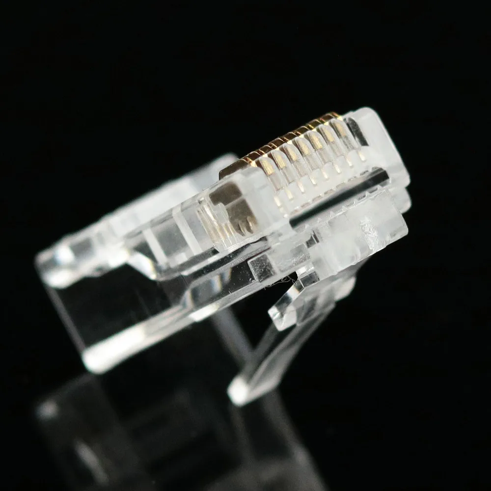 100 шт. Cat5E RJ45 8P8C EZ разъем Cat6 RJ 45 Ethernet Кабельный штекер Cat 6 сетевой кристальная