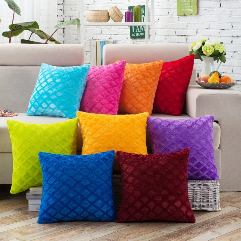 43*43cm Square Velvet Pillowcases Solid Color Pillow Cases Coverin