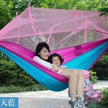 Портативный 260*140 см Дерево Подвесные гамаки открытый повседневное качели стул с анти-москитные сетки