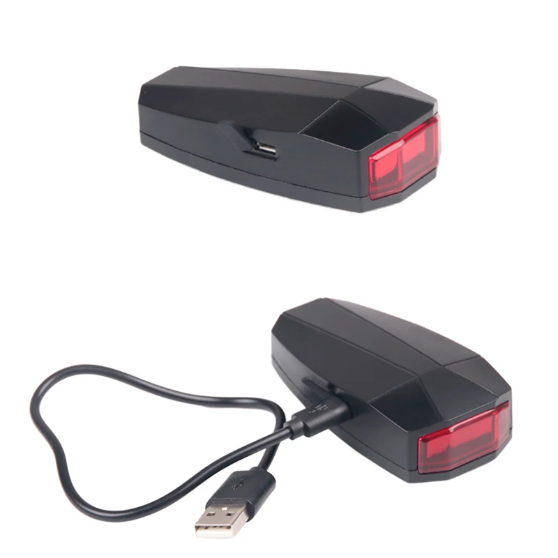 USB Bicycle Alarm Anti-theft Waterproof Lock Alarm Wireless Remote Control Taillights Lock Warner Bicycle Rechargeable Lights