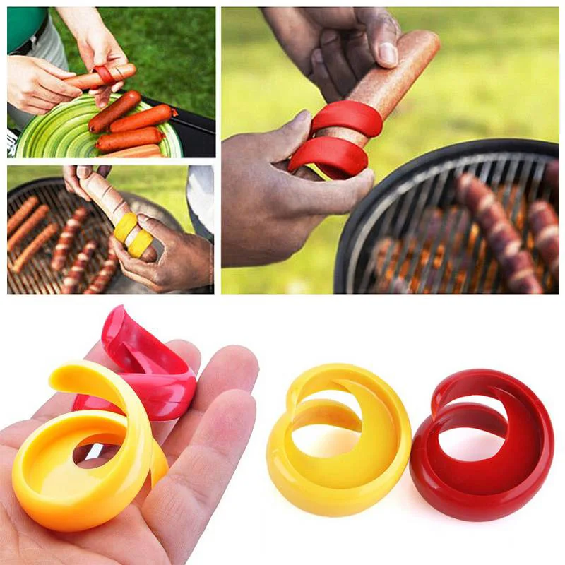 

2 Pcs/set Manual Fancy Sausage Cutter Spiral Barbecue Hot Dogs Cutter Slicer Kitchen Cutting Auxiliary Gadget Kitchen Tools