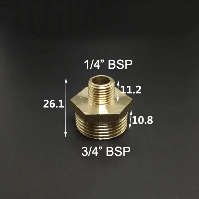 1/" 1/4" 3/" 1/2" 3/" 1" BSP наружная резьба латунный фитинг редуктор Шестигранная ниппельная муфта соединитель Адаптер для воды Топливный Газ - Цвет: NO7