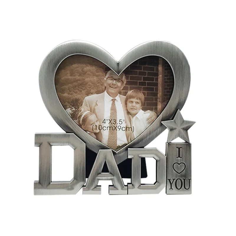 

Heart Shape Picture Frame I Love You Dad Desk Decor for Father Day Gift MJJ88