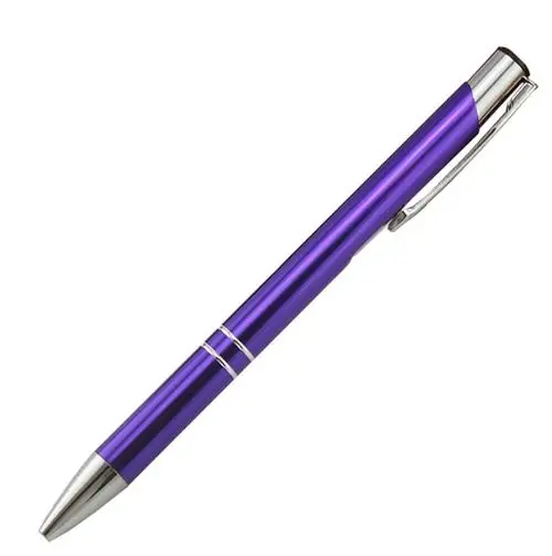 100 шт Персонализированные Выгравированные металлические шариковые ручки, персонализированные свадебные подарки, свадебный подарок, индивидуальный рекламный подарок - Цвет: Purple