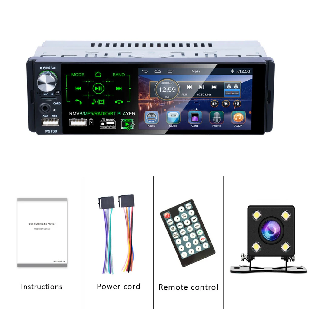 4," 1DIN емкостный сенсорный экран Bluetooth автомобильный стерео радио MP5 плеер FM/AM/RDS+ сабвуфер выход+ камера