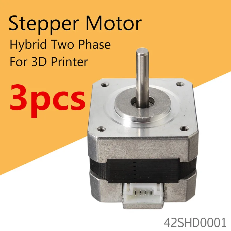 

3pcs Nema 17 Stepper Motor Bipolar 4 leads 34mm 12V 1.5 A 26Ncm(36.8oz.in) 3D Printer Motor 42SHD0001 Hot