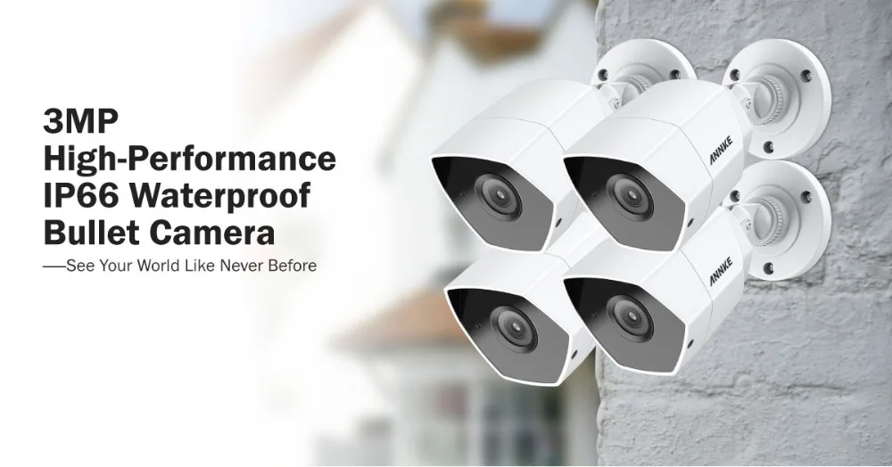 ANNKE 3MP HD-TVI камера безопасности 4 шт. пули комплект открытый металлический водонепроницаемый корпус Супер ночного видения система наблюдения