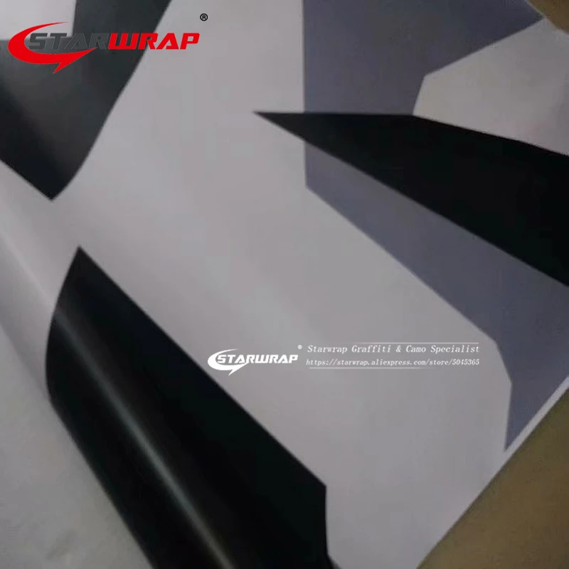 Starwrap черный, белый, серый, камуфляжная виниловая пленка с бесплатным воздухом наклейки на авто