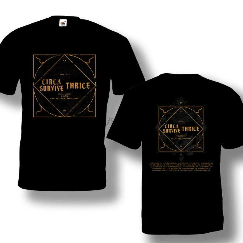Thrice & Circa Survive Tour футболка с датой тура черного цвета лучший дизайн|Футболки| |