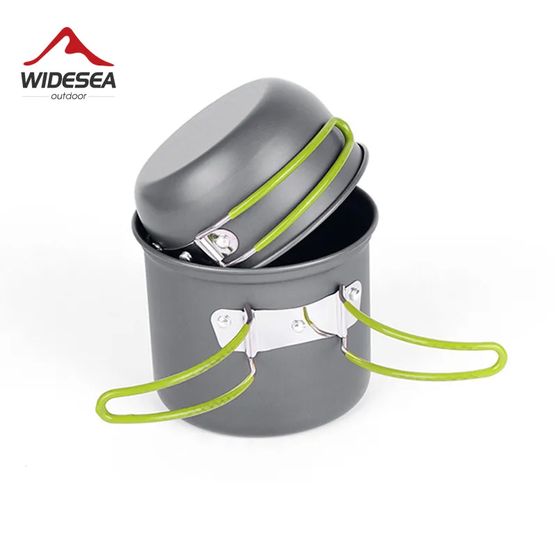 Utensilios de cocina de Camping ultraligeros juego de vajilla para exteriores senderismo Picnic Backpacking Camping vajilla olla Pan 1-2 personas
