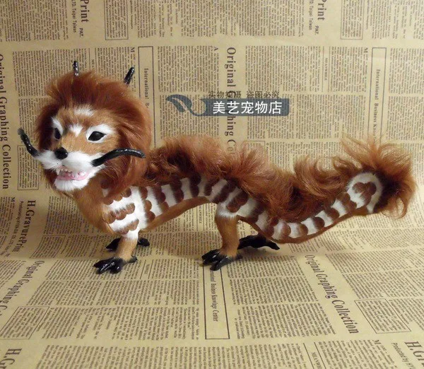 

Simulation brown Chinese Dragon polyethylene&furs Chinese Dragon model funny gift about 30cmx12cmx18cm