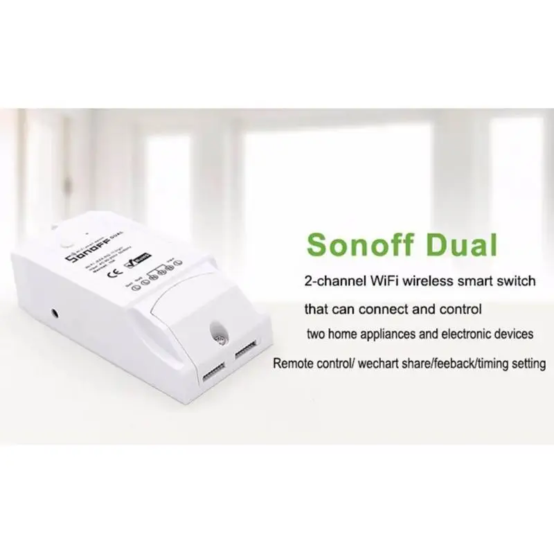 

2 Channel Wireless Smart Control Switch Wifi Remote Controller Module Switch Din Rail Mounting Smartphone Temperature Z2