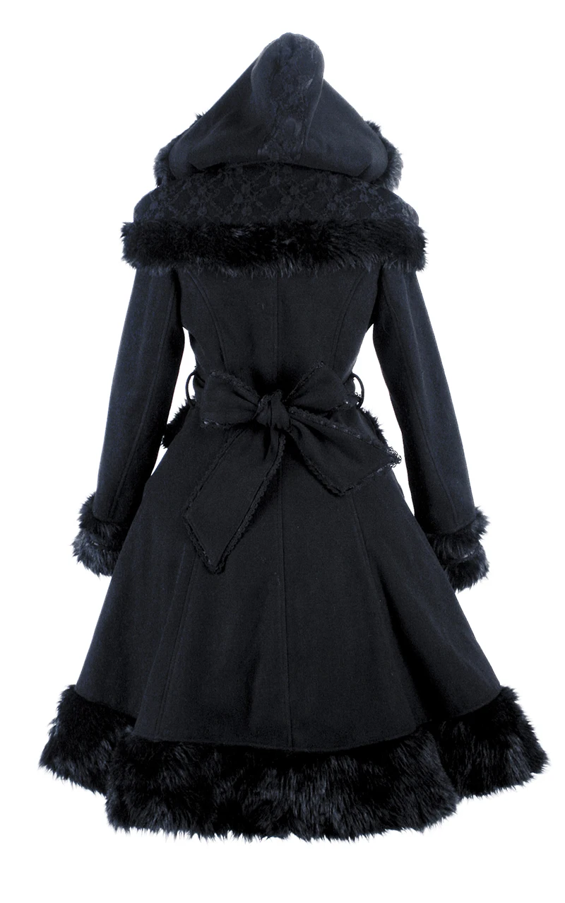 00s gothic punk lolita fur jacket y2k