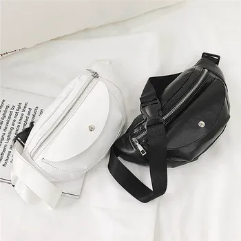 

Men Women Unisex personality Fashion Bag Shoulder Waterproof Crossbody Bag Chest Bag Leather solid color diagonal waist bag