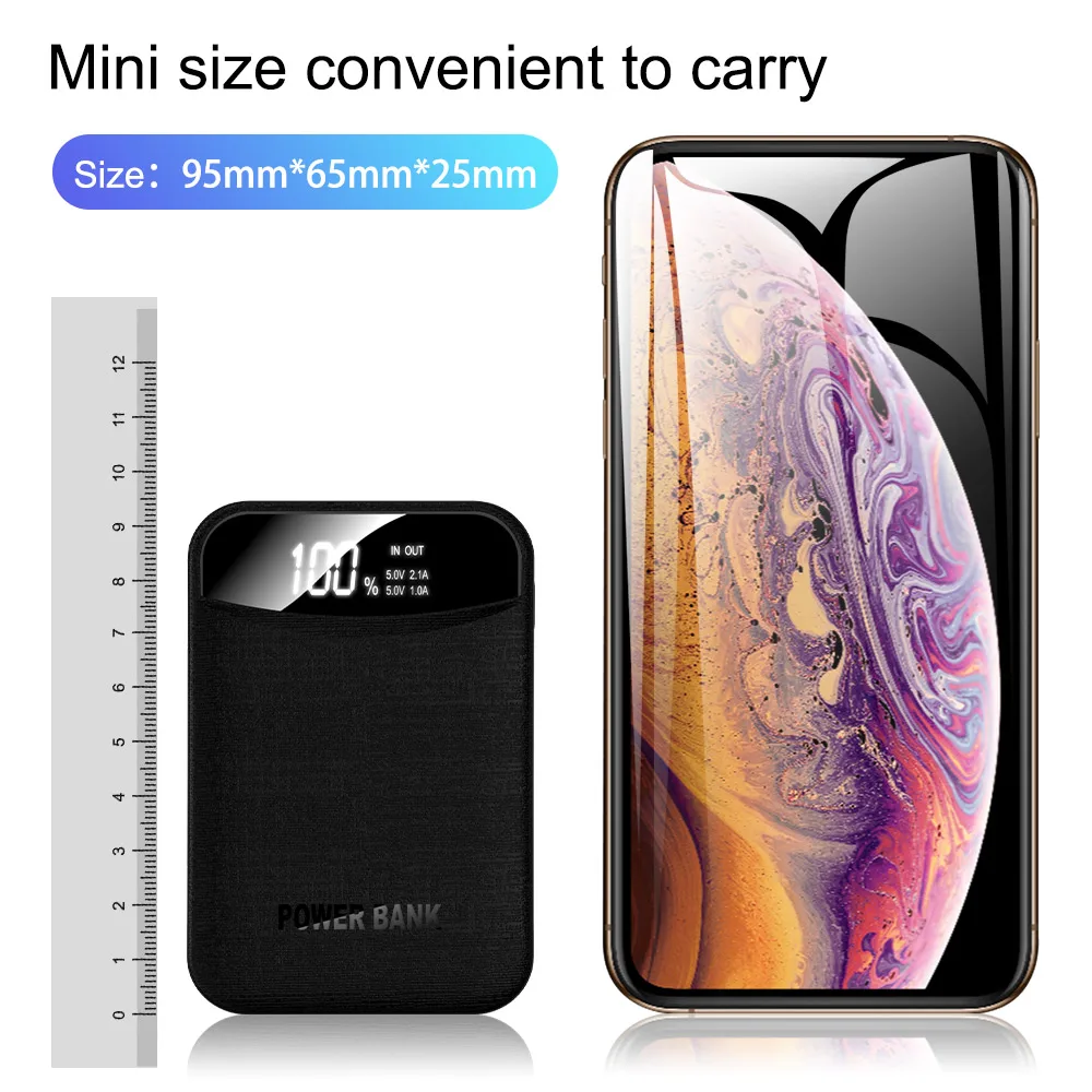 CASEIER Power Bank For iPhone Xiaomi Mini Pover Bank 10000mAh LED Display Powerbank External Battery Poverbank Fast Charging