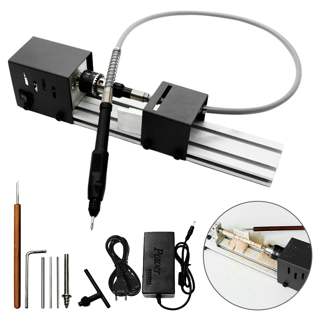 

Stability Wood Working DIY Lathe Drill Lathe Beads Machine Buddha Pearl Lathe Grinding and Polishing Beads Rotary Tool