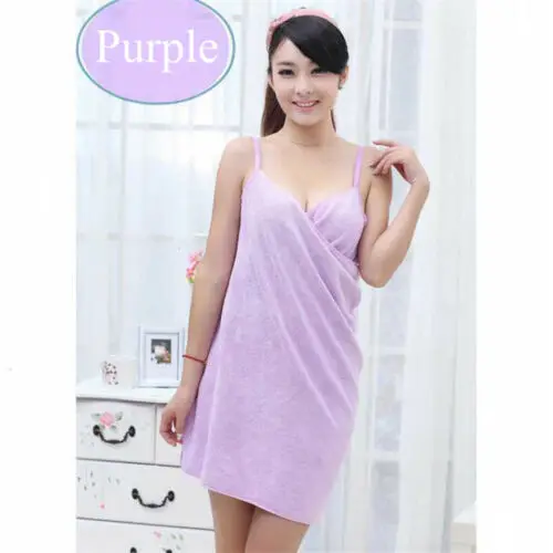Hirigin волшебное мягкое пляжное полотенце из микрофибры для женщин однотонное мини-платье быстросохнущее душ для купания платья - Цвет: Purple