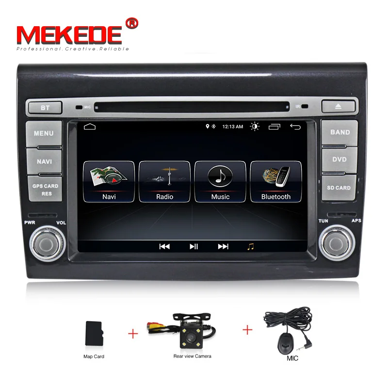 MEKEDE HD 2 Din android 8,1 автомобильный DVD плеер 7 ''автомобильное радио с GPS навигации для Fiat Bravo 2007 2008 2009 2010 2011 2012 стерео - Цвет: car dvd camera