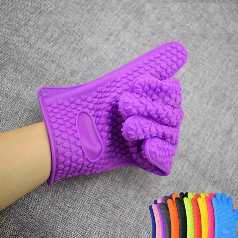 1pcs silicone glove High temperature resistance heat insulation anti