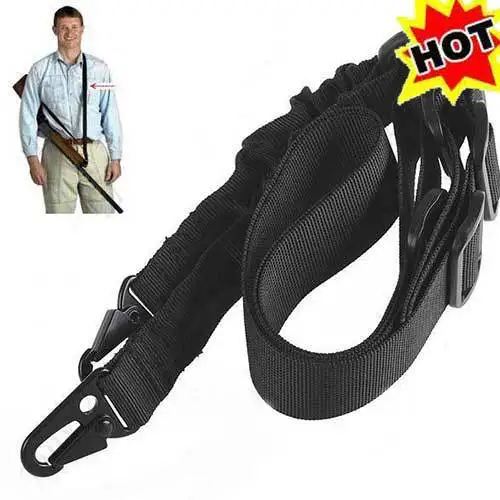 

2 Point Sling Tactical Rifle Gun Sling CQB Elastic Bungee Snap Hook Strap Two Point Military Rifle Slings Sport Adjustable