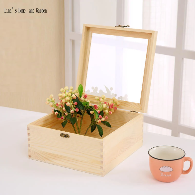 square small primitive original solid jewelry box wood (3)