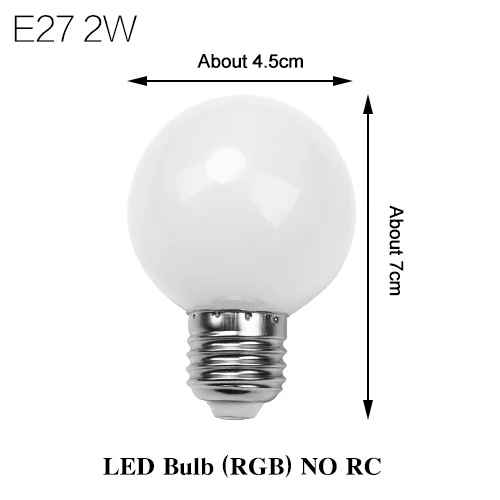 E27 E14 RGB светодиодный лампы дистанционного Управление лампа Цвет Magic Точечный светильник 3W 5W 10W светодиоидная лампа с регулируемой яркостью 24key светодиодный Ночной светильник 110 В 220 праздничные бар - Испускаемый цвет: E27 2W NO RC