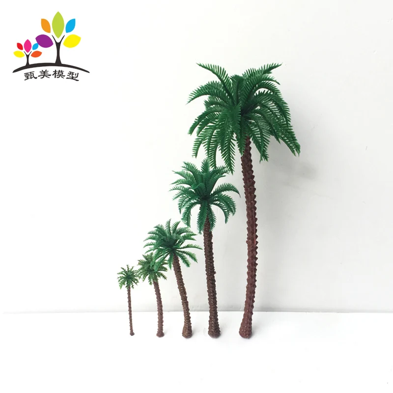 

15 PCS 5 Sizes Model Palm Trees Architectural Plastic Model Coconut Tree Scenery HO Scale DIY Train Layout Model Trees