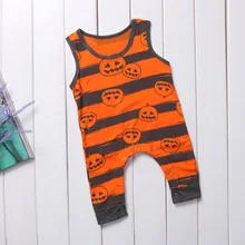 Pumpkin Romper Newborn Infant Baby Boy Girl Sleeveless Jumpsuit Playsuit Toddler Kids One-Pieces  Outfits Sunsuit Clothes