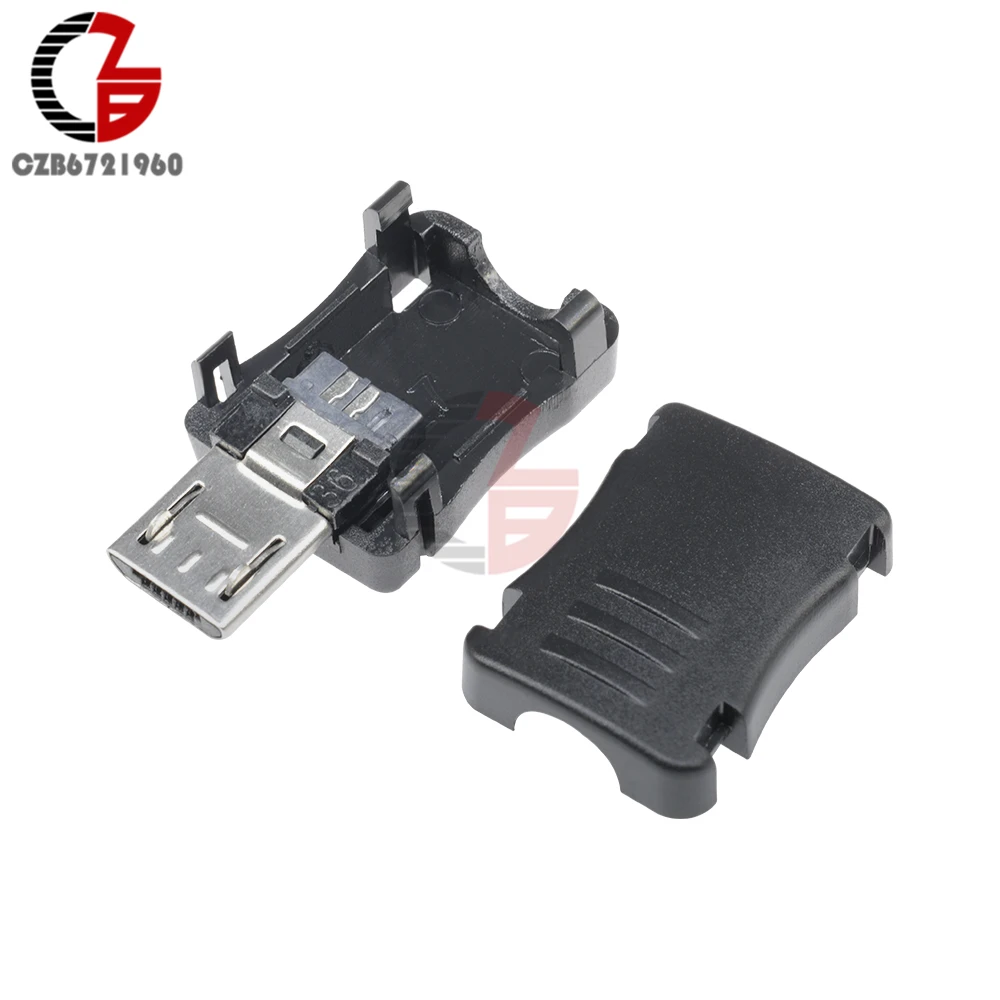 10 шт. DIY Micro USB 5 Pin T порт штекер разъем пластиковый чехол|connector t|usb male connectorusb plug connector