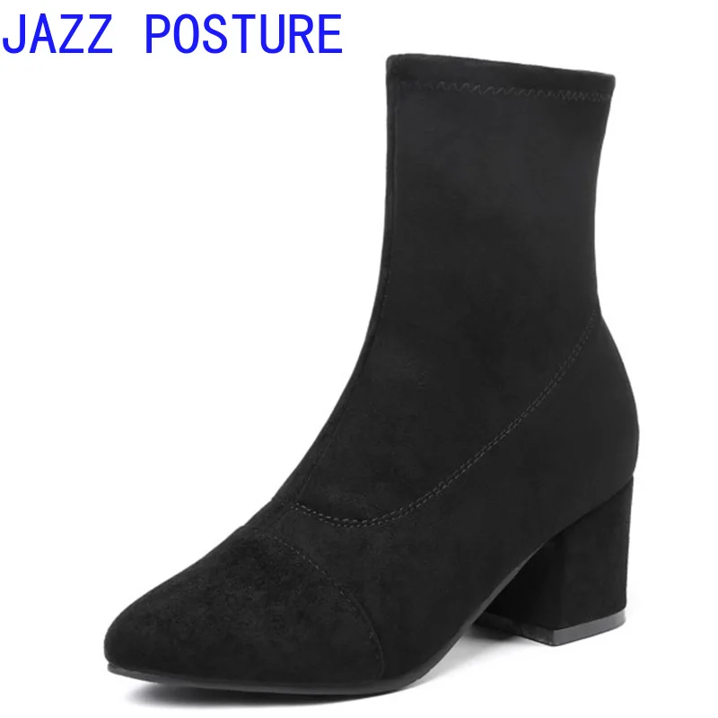 boots Large size 34 and 43 new fashion elastic thick boots shoes ms qiu dong female boots with high quality and ankle boot y990