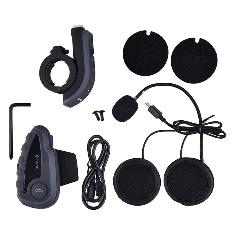 

hot sell V8 BT Interphone with Remote Controller FM NFC for 5 Riders Bluetooth Motorcycle Intercom 1200M Intercomunicador motos
