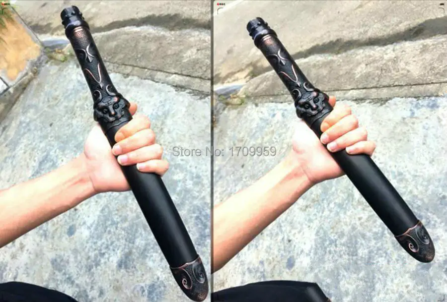 Hand-Forging Folded Red&Blue Damascus Steel Double Edge Sharp Beast King Battle Sword Chinese KungFu Short Dao Jian