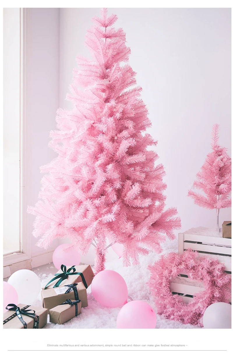 60/120/180CM Romantic Pink Christmas Tree Decorations Garland Long Vine Christmas Bauble Shopping Mall Window Arrangement Prop