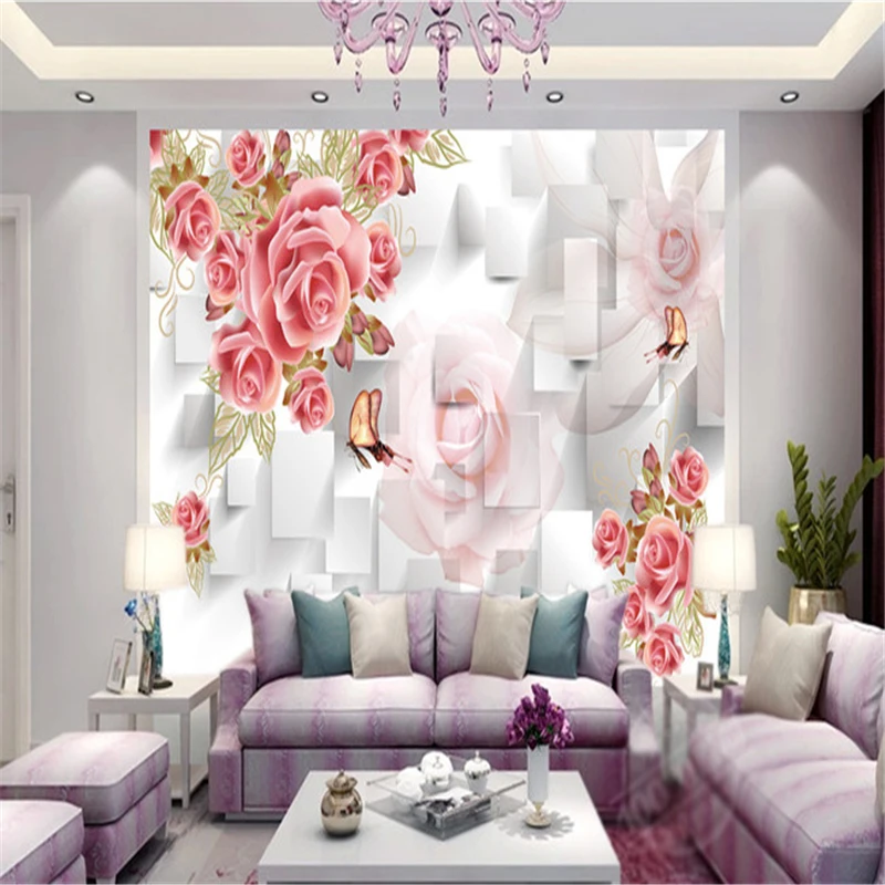 papier peint Custom 3d mural wall paper Three-dimensional large mural wallpaper Flowers bedroom living room sofa photo wallpaper
