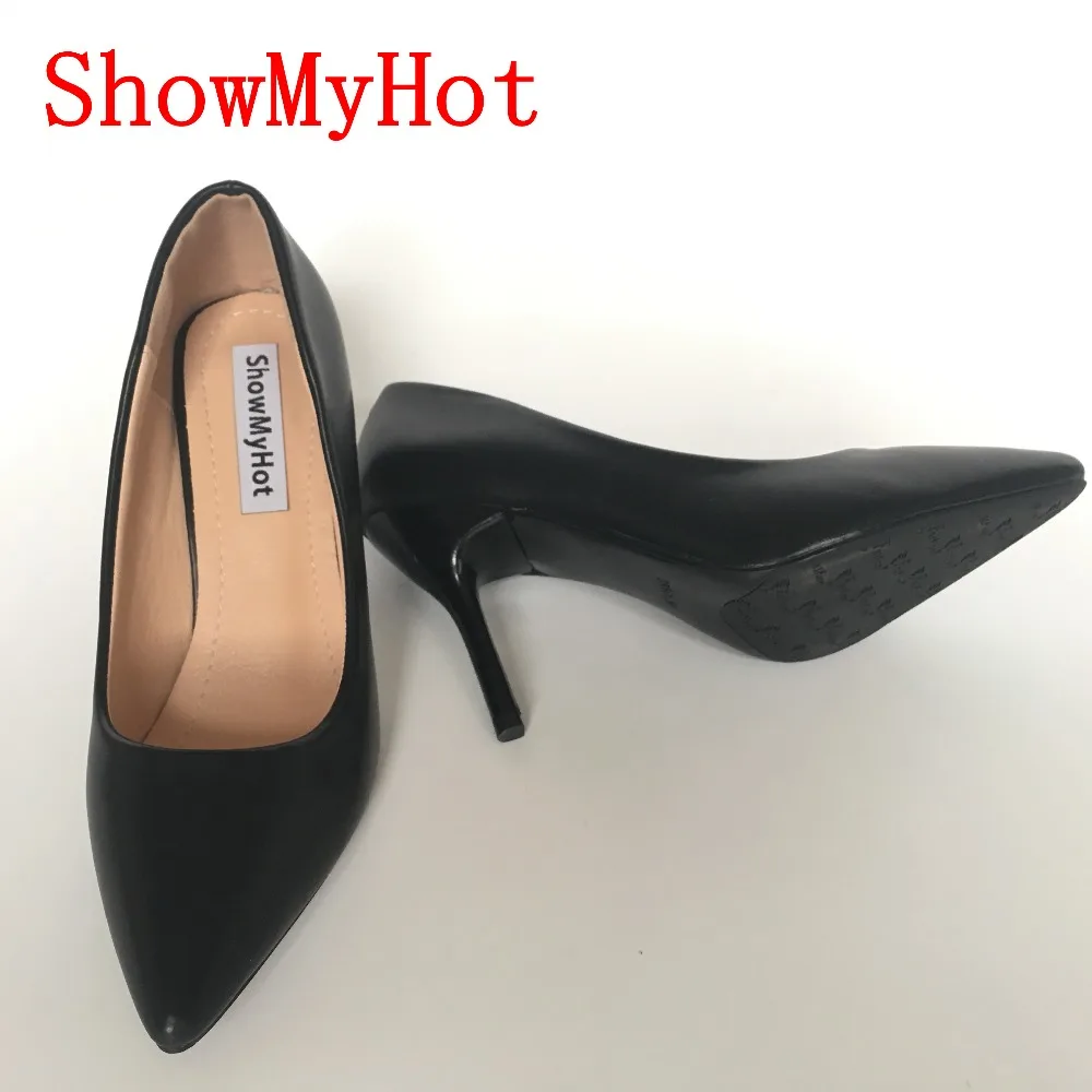 ShowMyHot/пикантные Свадебные модельные туфли-лодочки на высоком каблуке с острым носком; женские деловые туфли-лодочки на тонком каблуке; Дизайнерская обувь для вечеринок; большие размеры